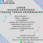 LOKER TENAGA TEKNIS KEFARMASIAN DI APOTEK KITA SEHAT BANJARMASIN